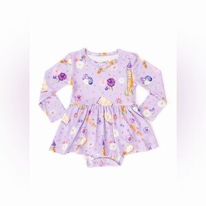 Little Crown & Capes Rapunzel Baby Flutter Dress, 6-12M, Bamboo